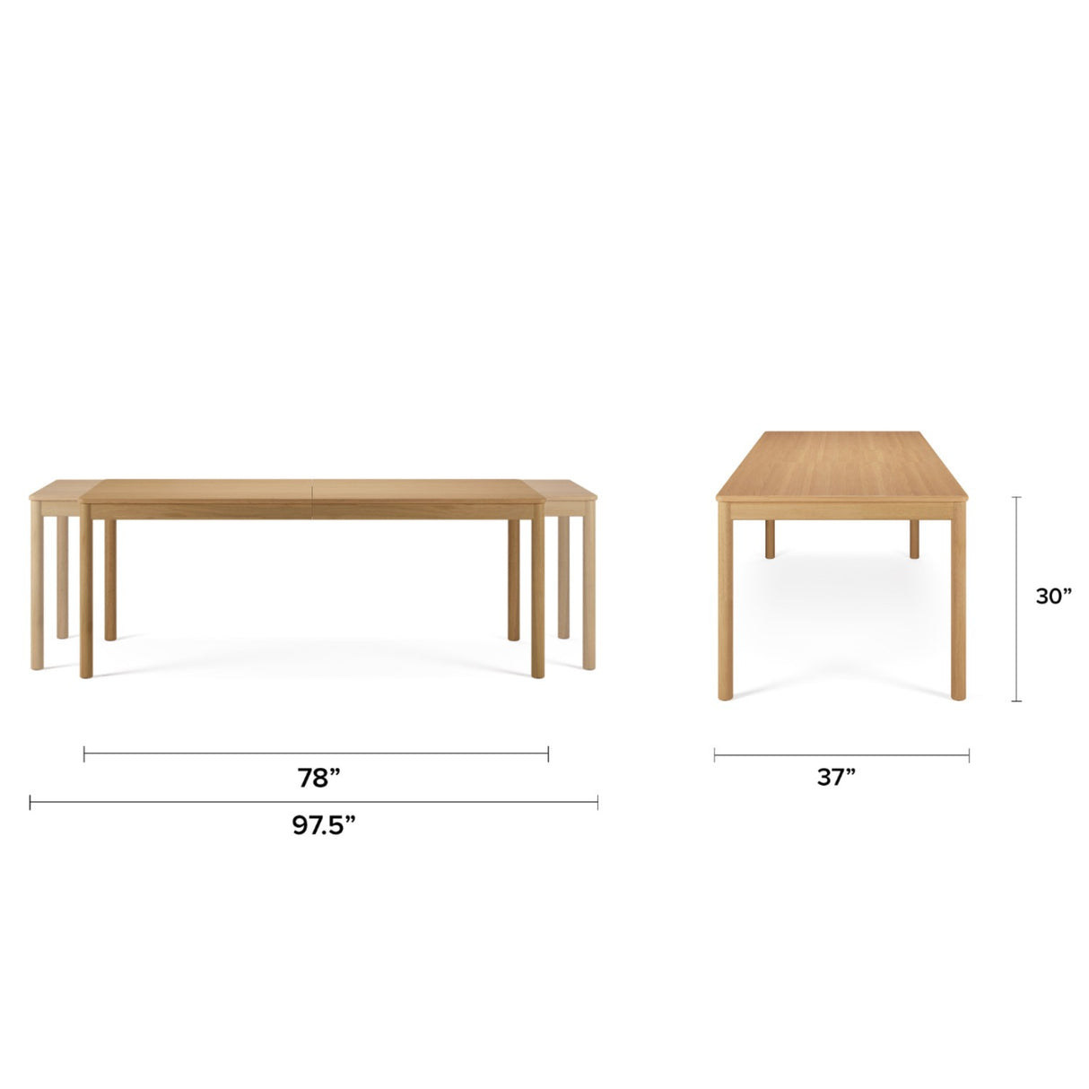 ARTICLE - Heidi Extendable Dining Table for 8-10 (White Oak)