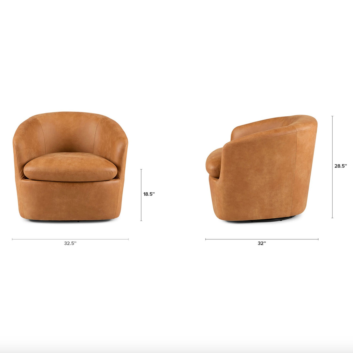 ARTICLE - Turoy Swivel Lounge Chair (Rawhide Tan)