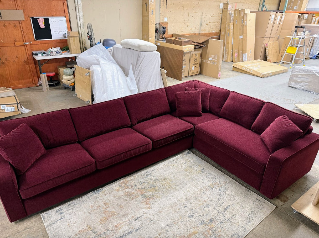 INTERIOR DEFINE - James 3-Piece Sectional (Performance Currant Chenille) - Pull Up A Couch