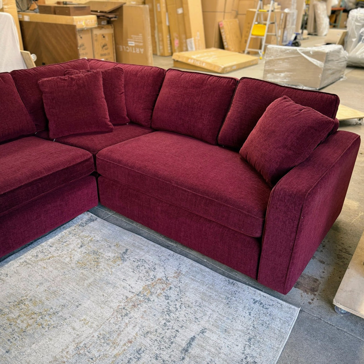 INTERIOR DEFINE - James 3-Piece Sectional (Performance Currant Chenille)