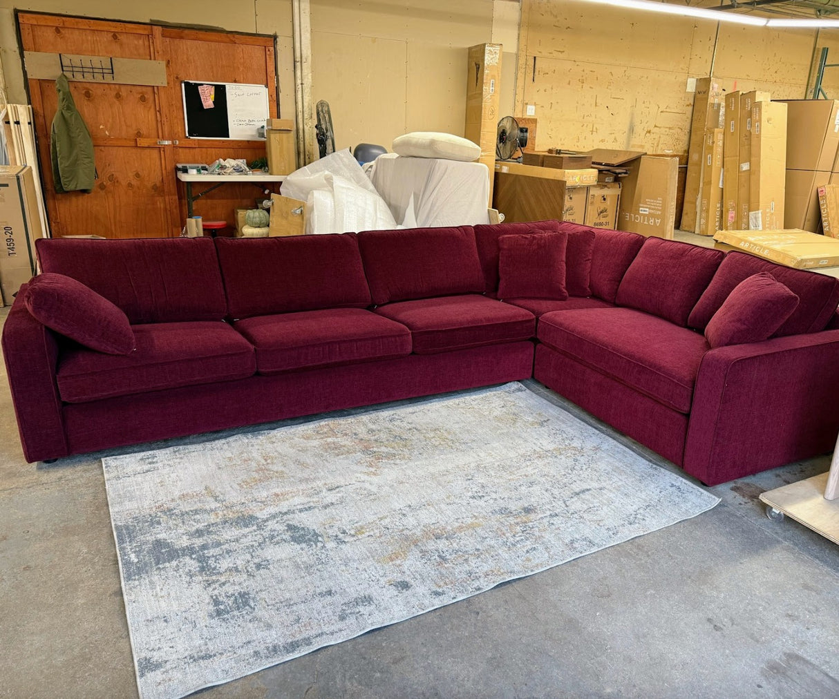 INTERIOR DEFINE - James 3-Piece Sectional (Performance Currant Chenille)