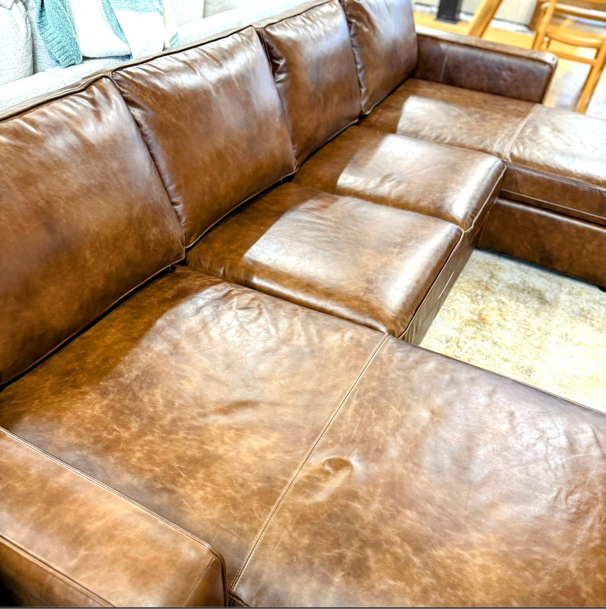 INTERIOR DEFINE - James 3-Piece Sectional (Genuine Leather)