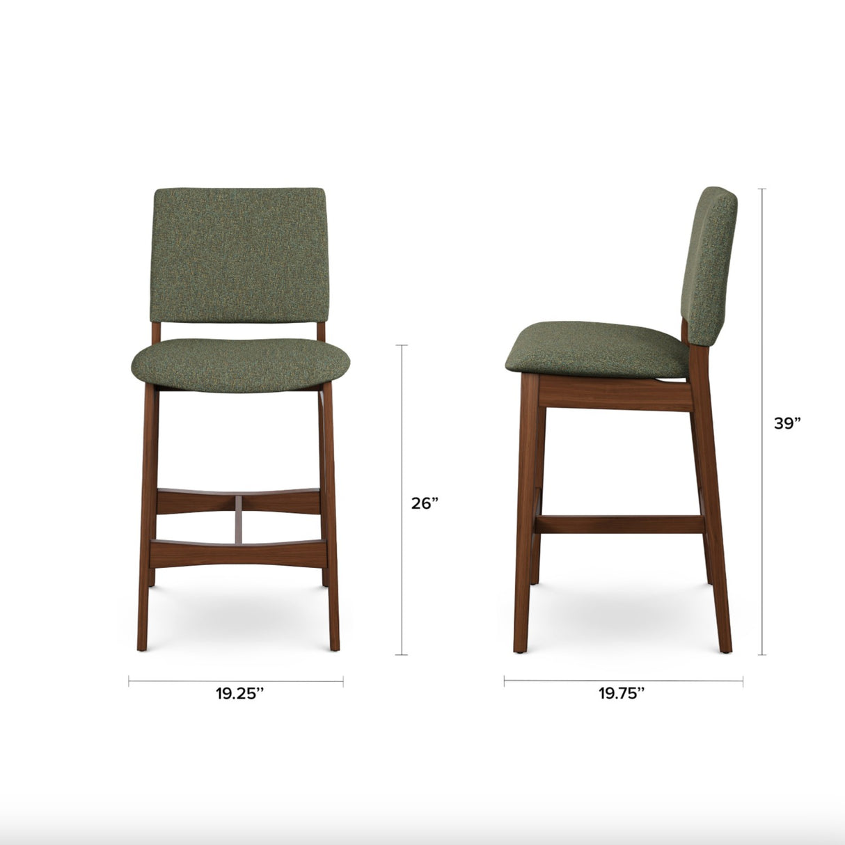 ARTICLE - Nosh Counter Stools (Hemlock Green/Walnut)
