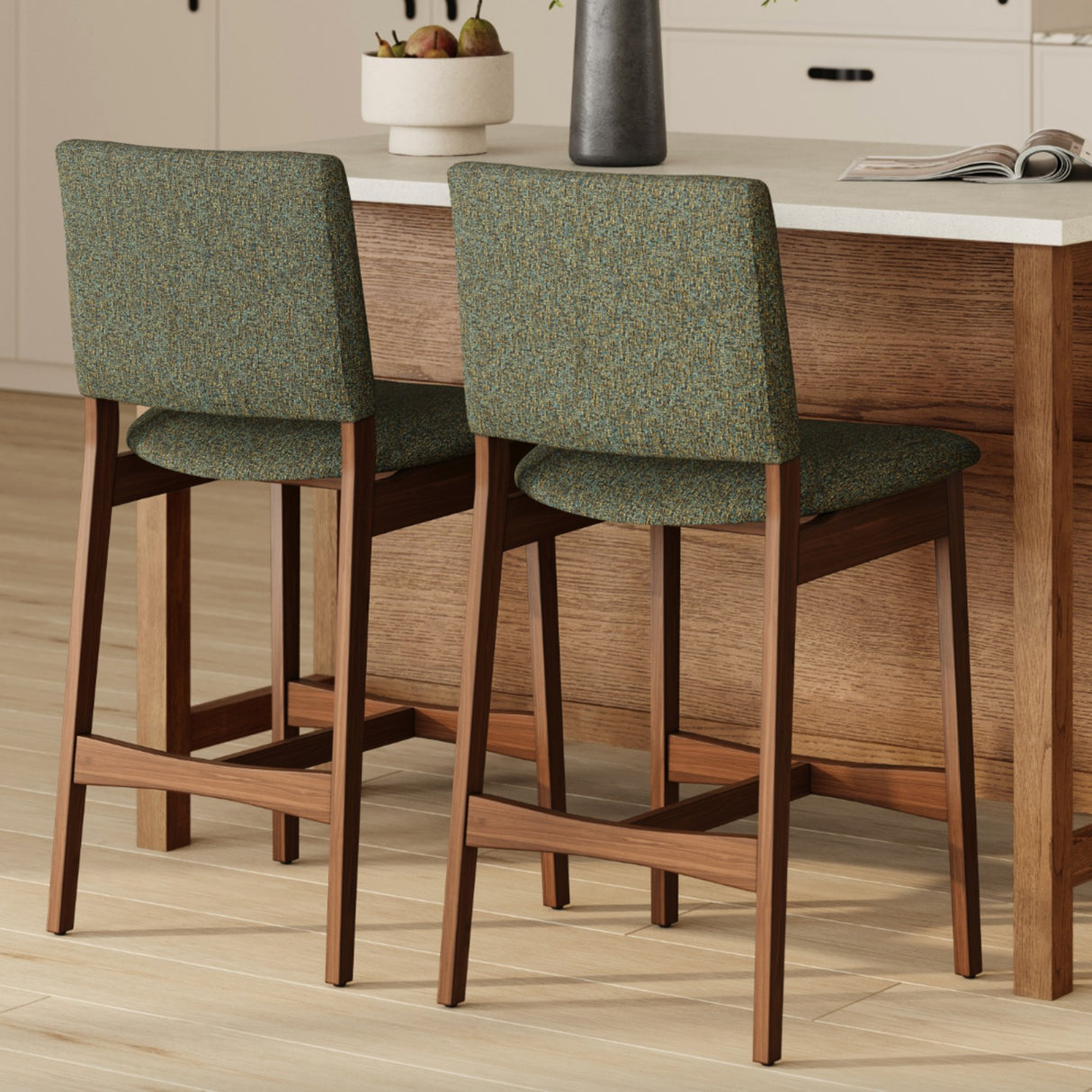 ARTICLE - Nosh Counter Stools (Hemlock Green/Walnut)