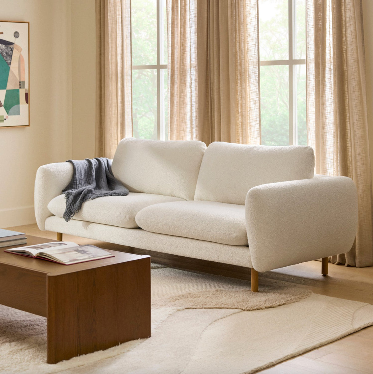 Sanders Sofa (Ivory Bouclé)
