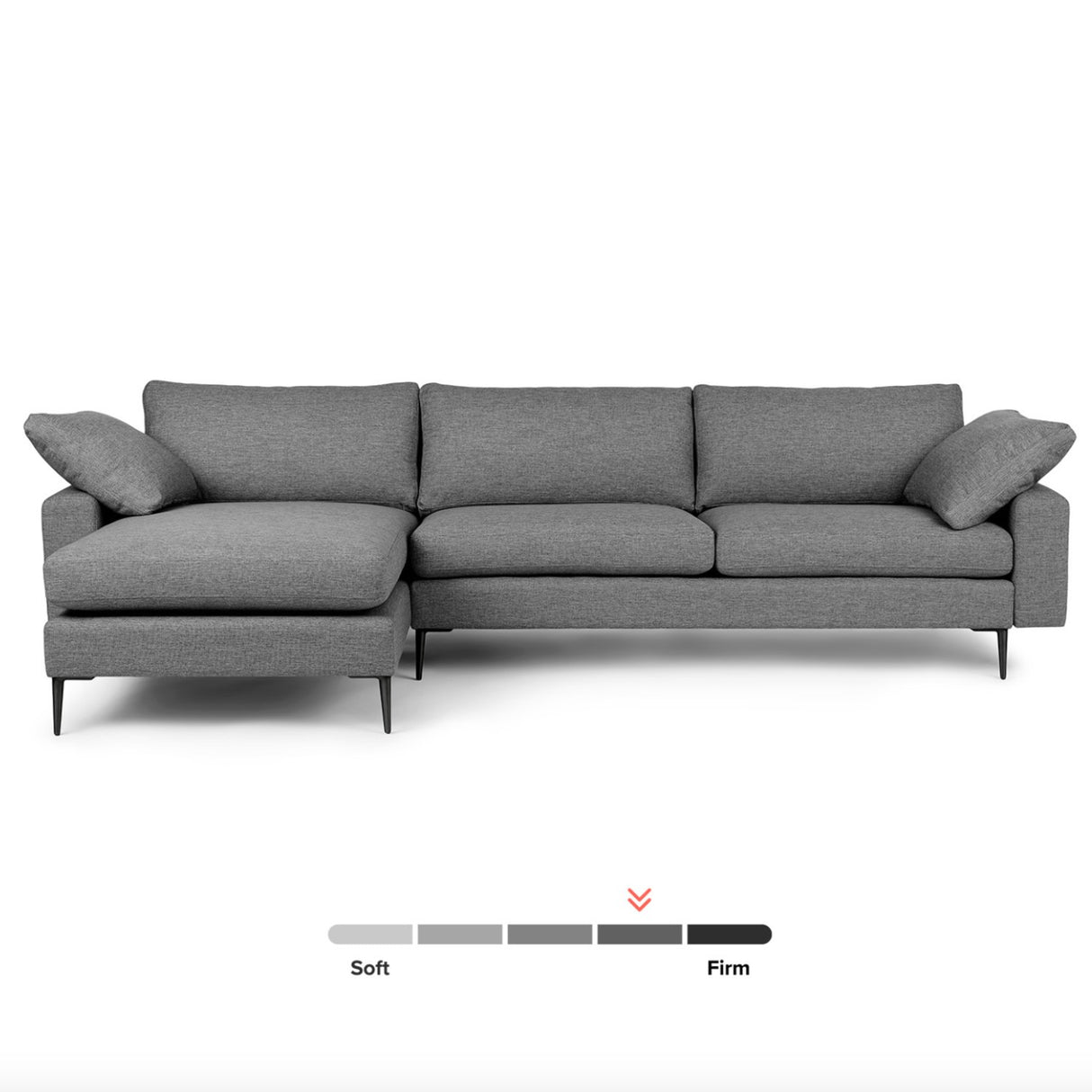 114" Reversible Sectional w/ Chaise (Gravel Gray) - Pull Up A Couch