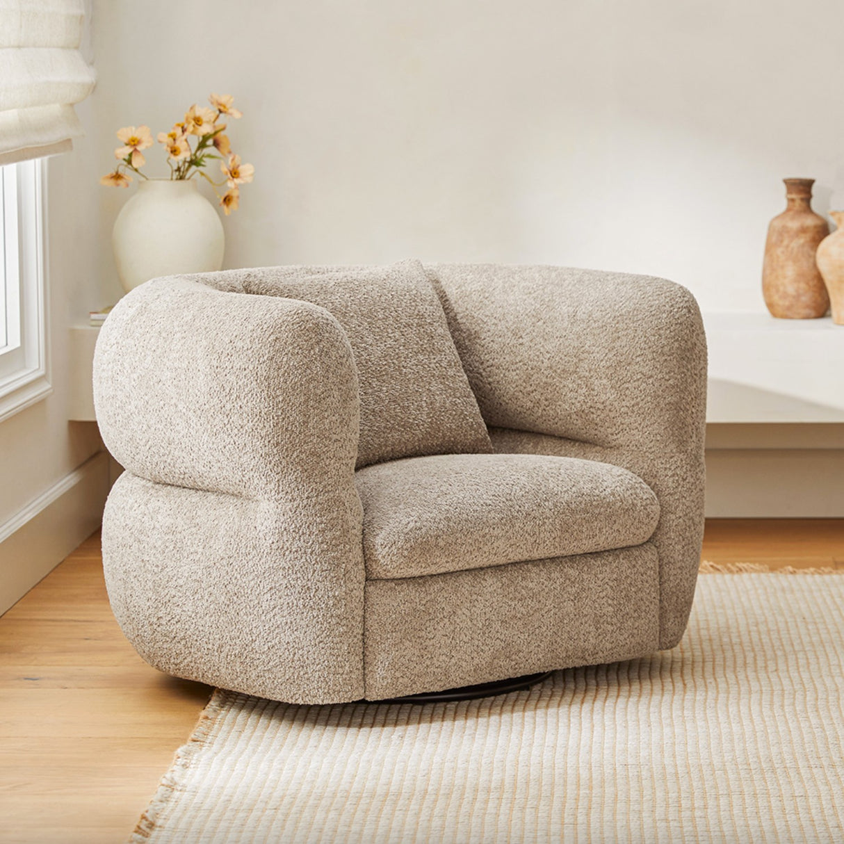40.5" Swivel Lounge Chair (Nouna Mushroom) - Pull Up A Couch