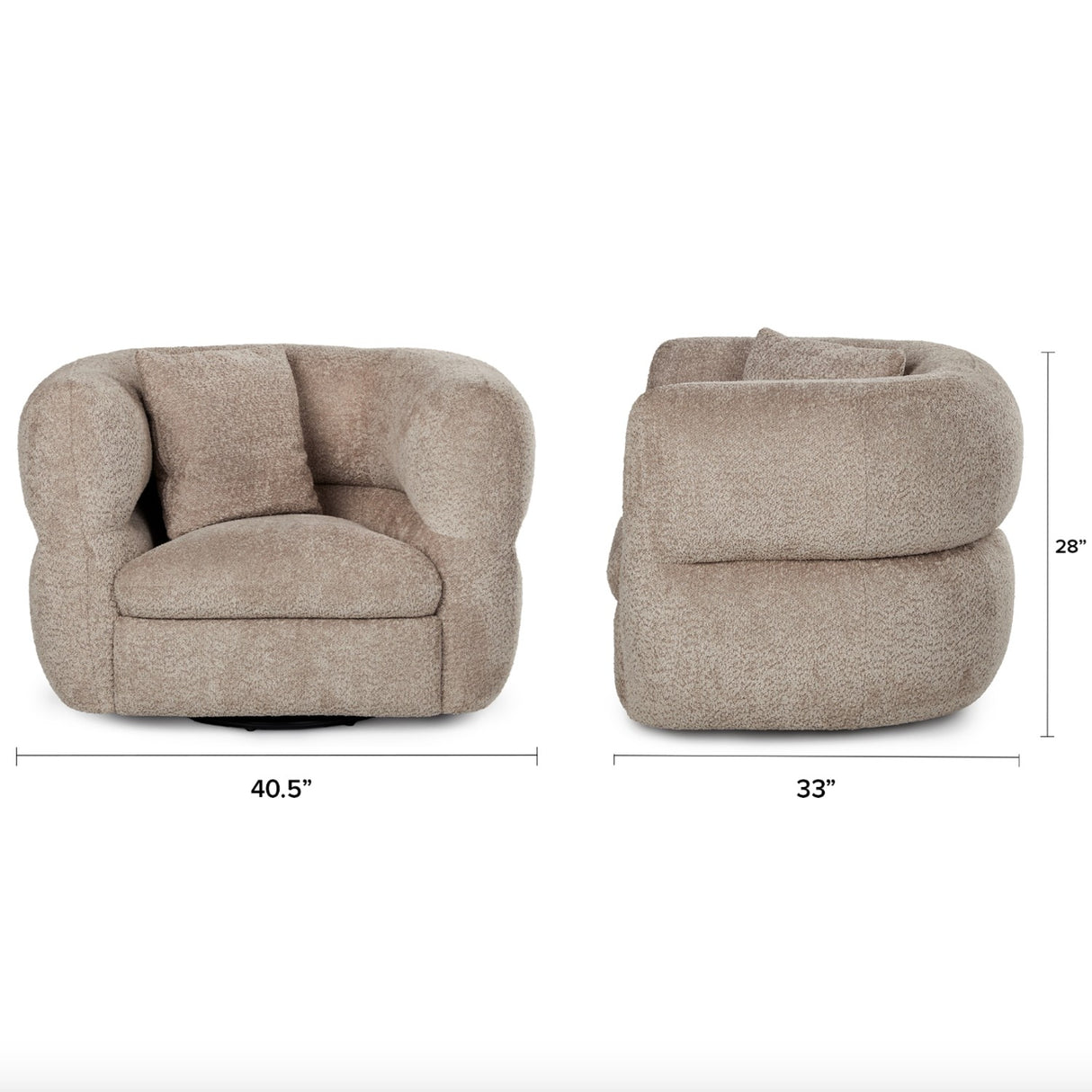 40.5" Swivel Lounge Chair (Nouna Mushroom) - Pull Up A Couch