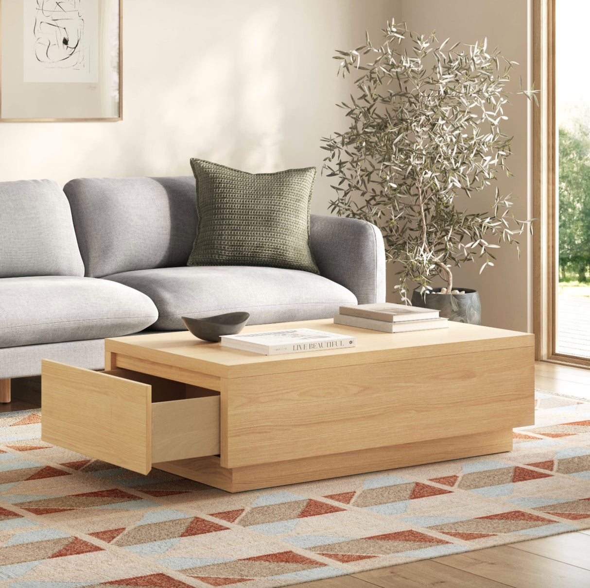 Leif Storage Coffee Table (White Oak)