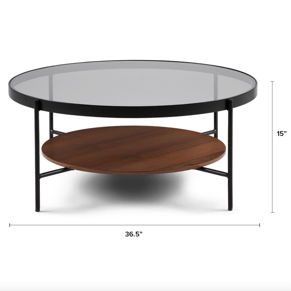 Vitri Coffee Table (Glass & Walnut)
