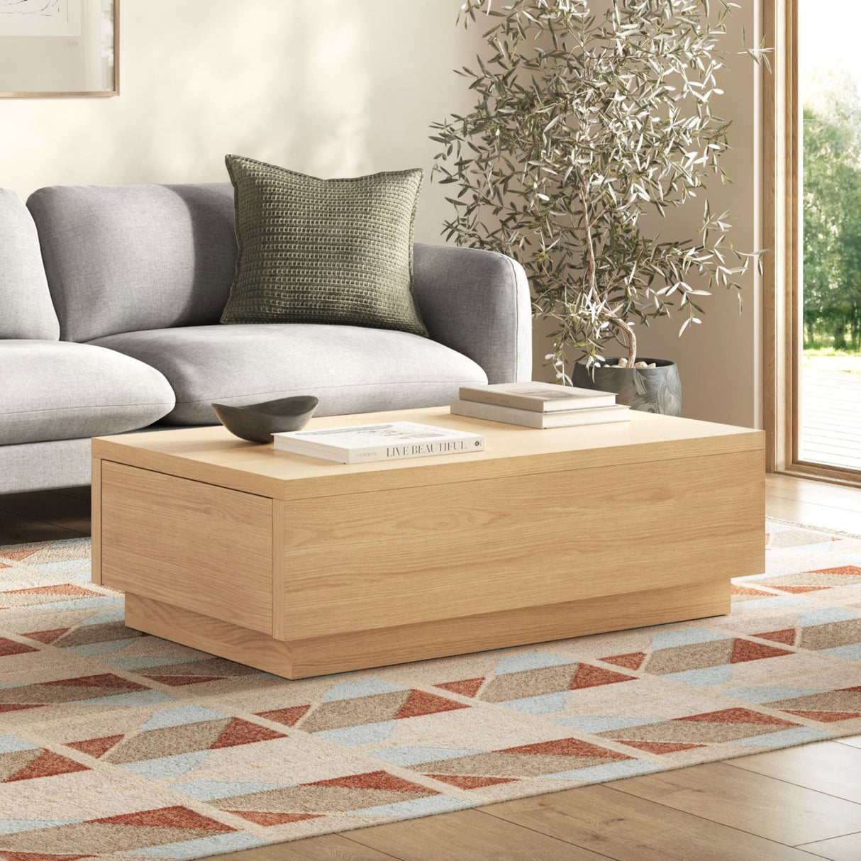 Leif Storage Coffee Table (White Oak)