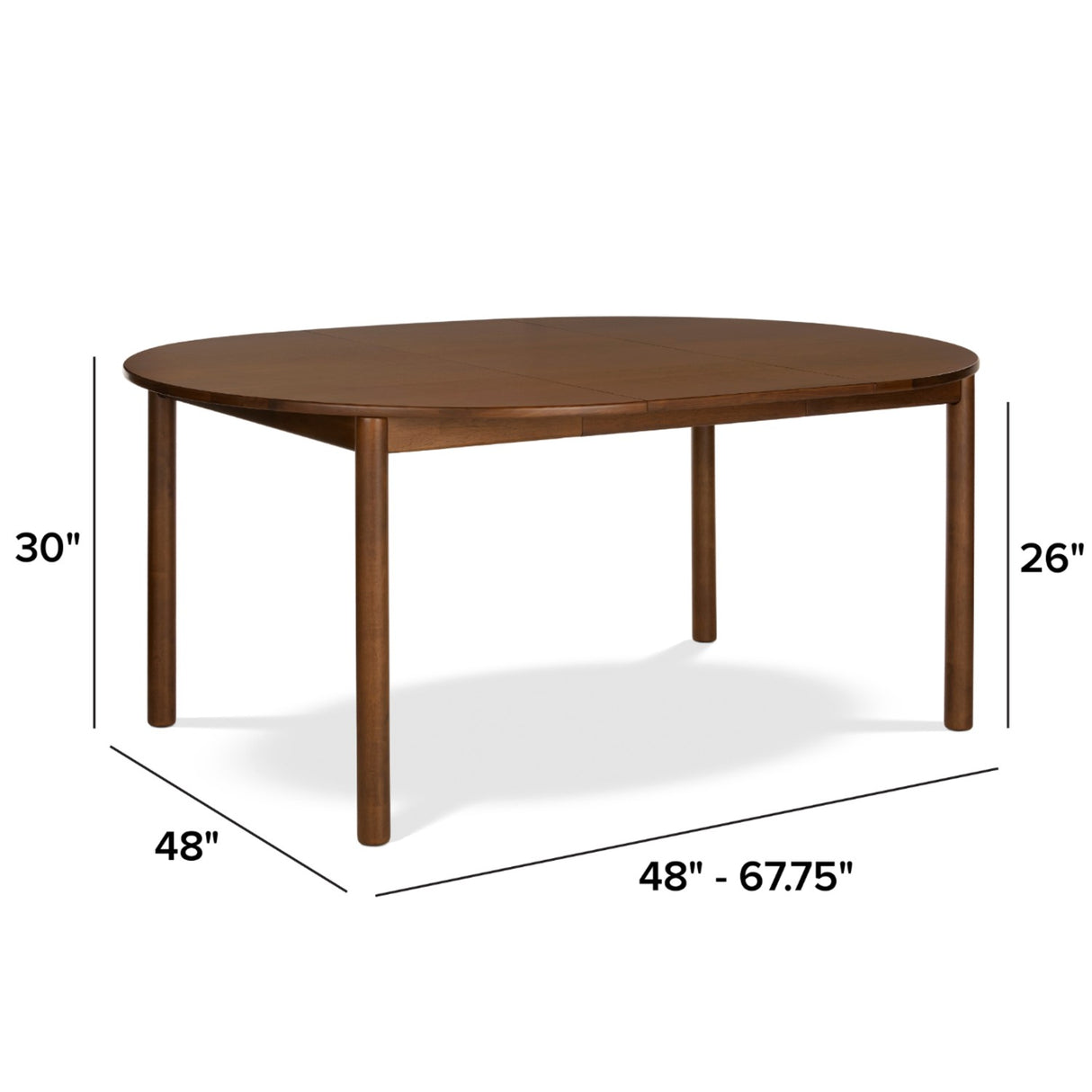 48"-67" Extendable Dining Table for 4-6 (Walnut) - Pull Up A Couch