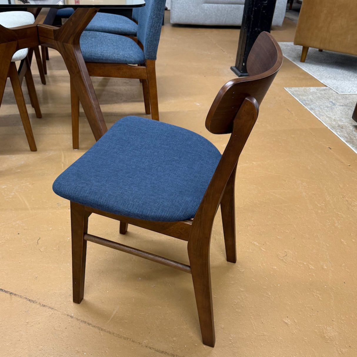 MCM Dining Chair (Seascape Blue/Walnut)