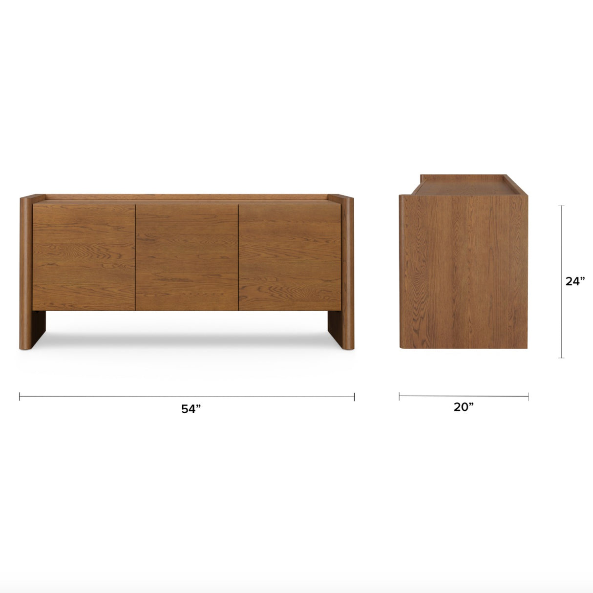 54" Media Unit w/ Storage (Smoked Oak) - Pull Up A Couch