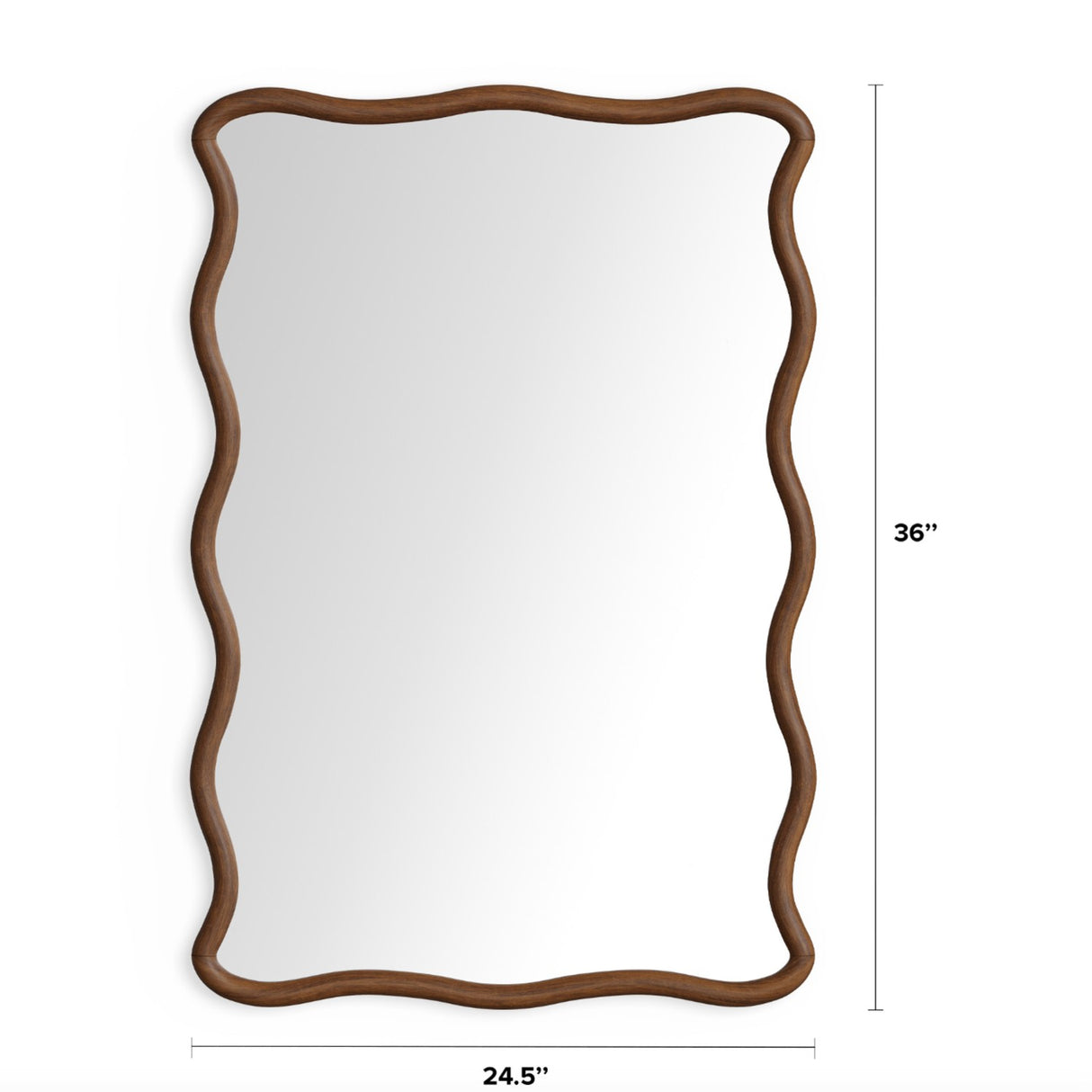 24.5" Wooden Wall Mirror (Brown) - Pull Up A Couch