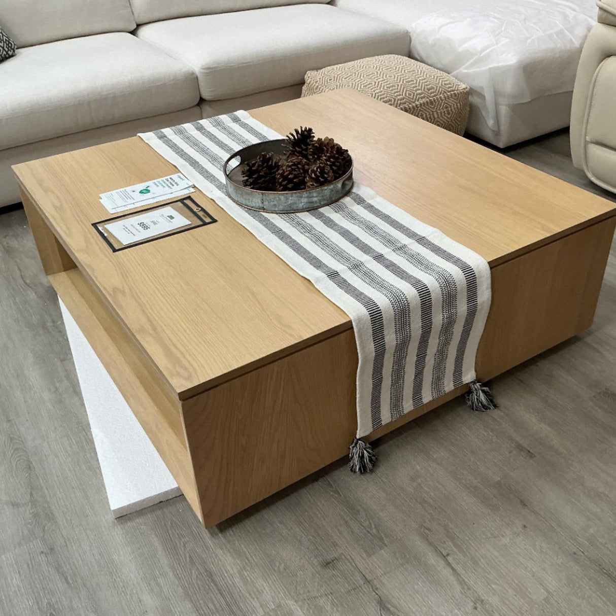 44" Square Coffee Table (White Oak) - Pull Up A Couch