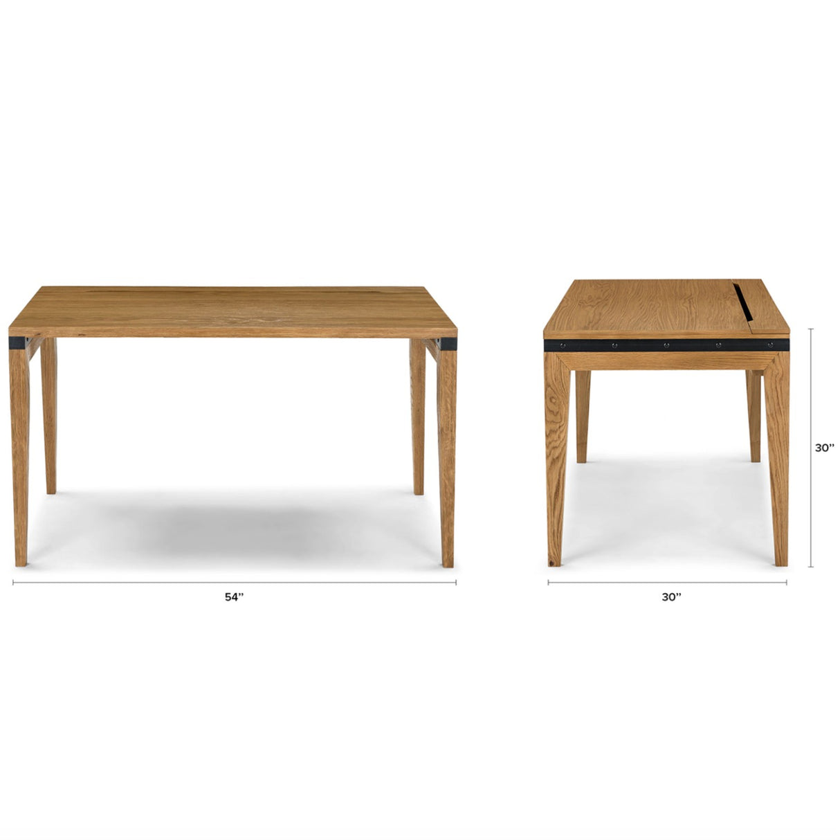 54" Wide Solid Wood Desk (Oak) - Pull Up A Couch