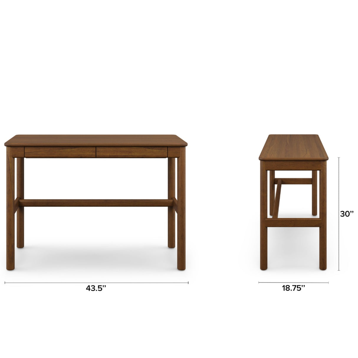 43.5" Console Desk w/ Storage (Walnut) - Pull Up A Couch