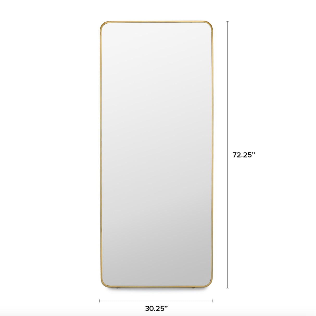 Rectangular Floor Mirror (Brass) - Pull Up A Couch