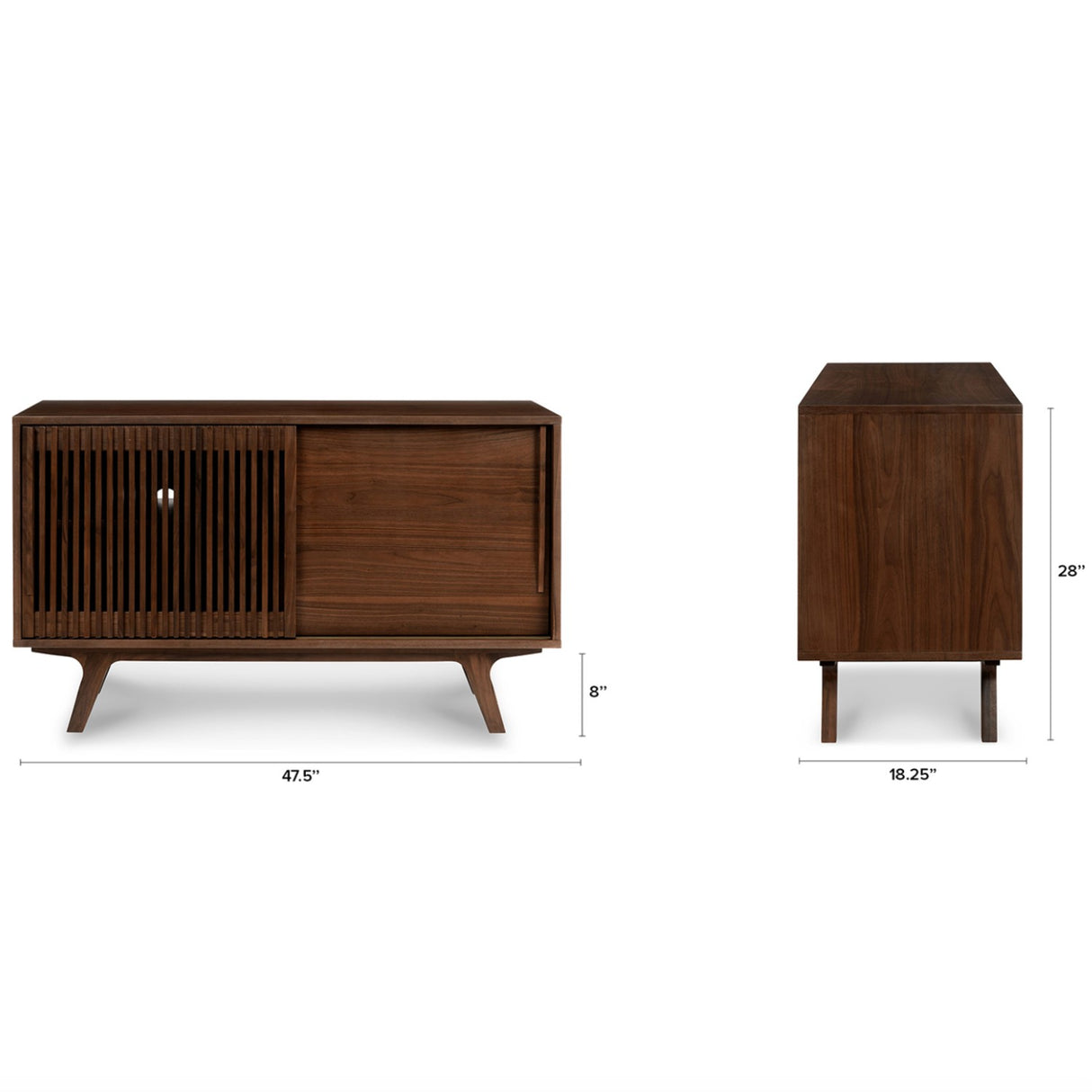 47.5" MCM Media Unit (Walnut) - Pull Up A Couch