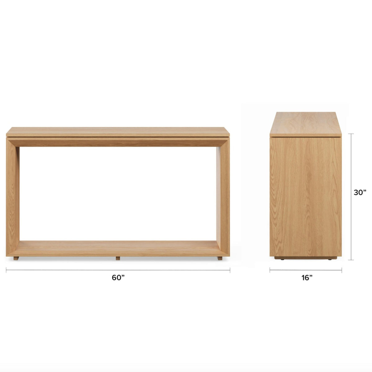 60" MCM-Style Console (White Oak)