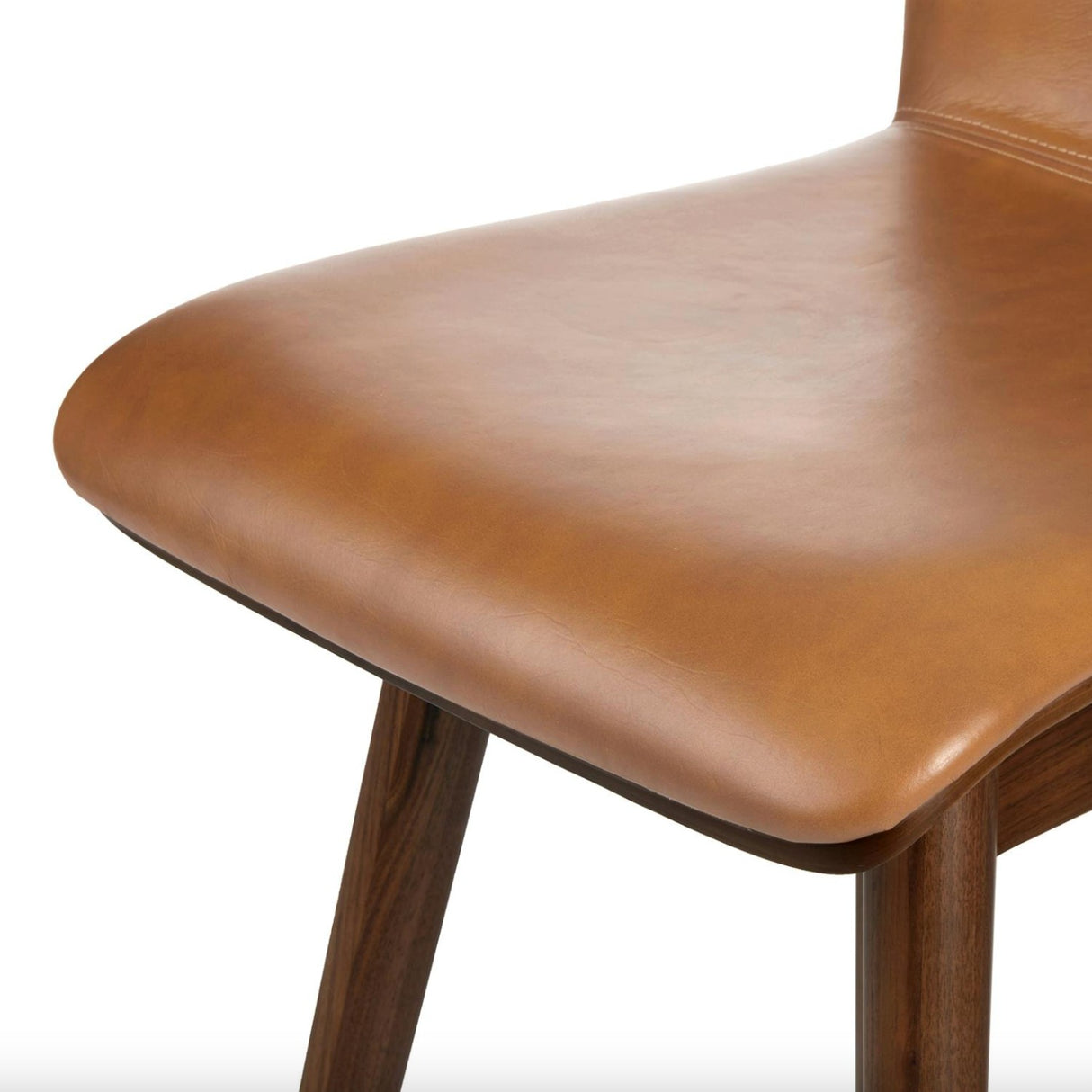 Genuine Leather Swivel Counter Stool (Tan/Walnut)