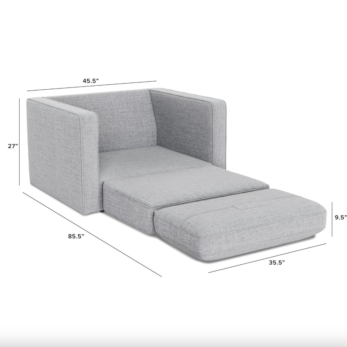 Tufted Sleeper Chair (Stone Gray)