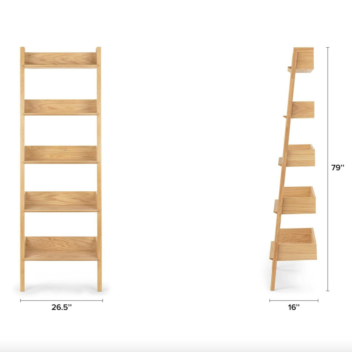 Narrow Shelving Unit (Natural Oak)