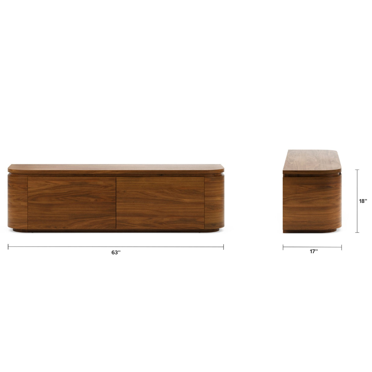 MCM-Style Low Media Unit (Walnut)