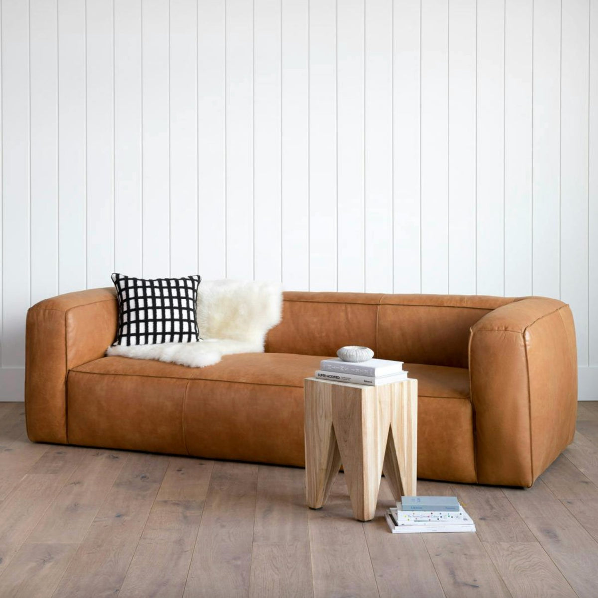 Genuine Leather MCM Sofa (Rawhide Tan)