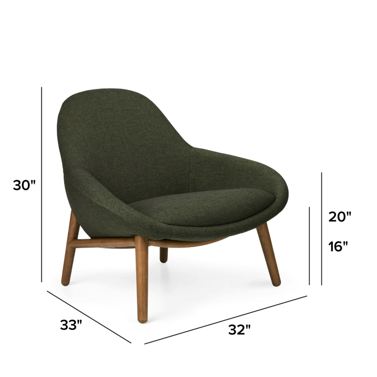 MCM-Style Accent Chair (Vine Green)