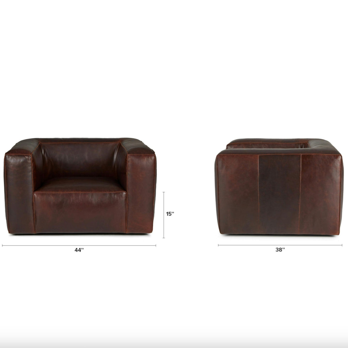 Genuine Leather Swivel Chair (Indiana Brown)