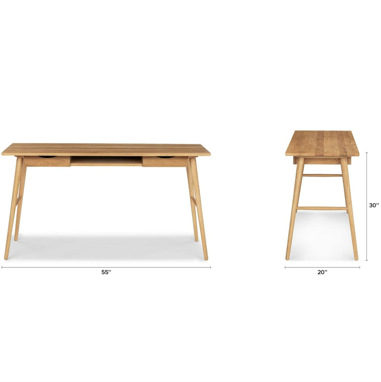 55" MCM Desk w/ Storage (Oak)