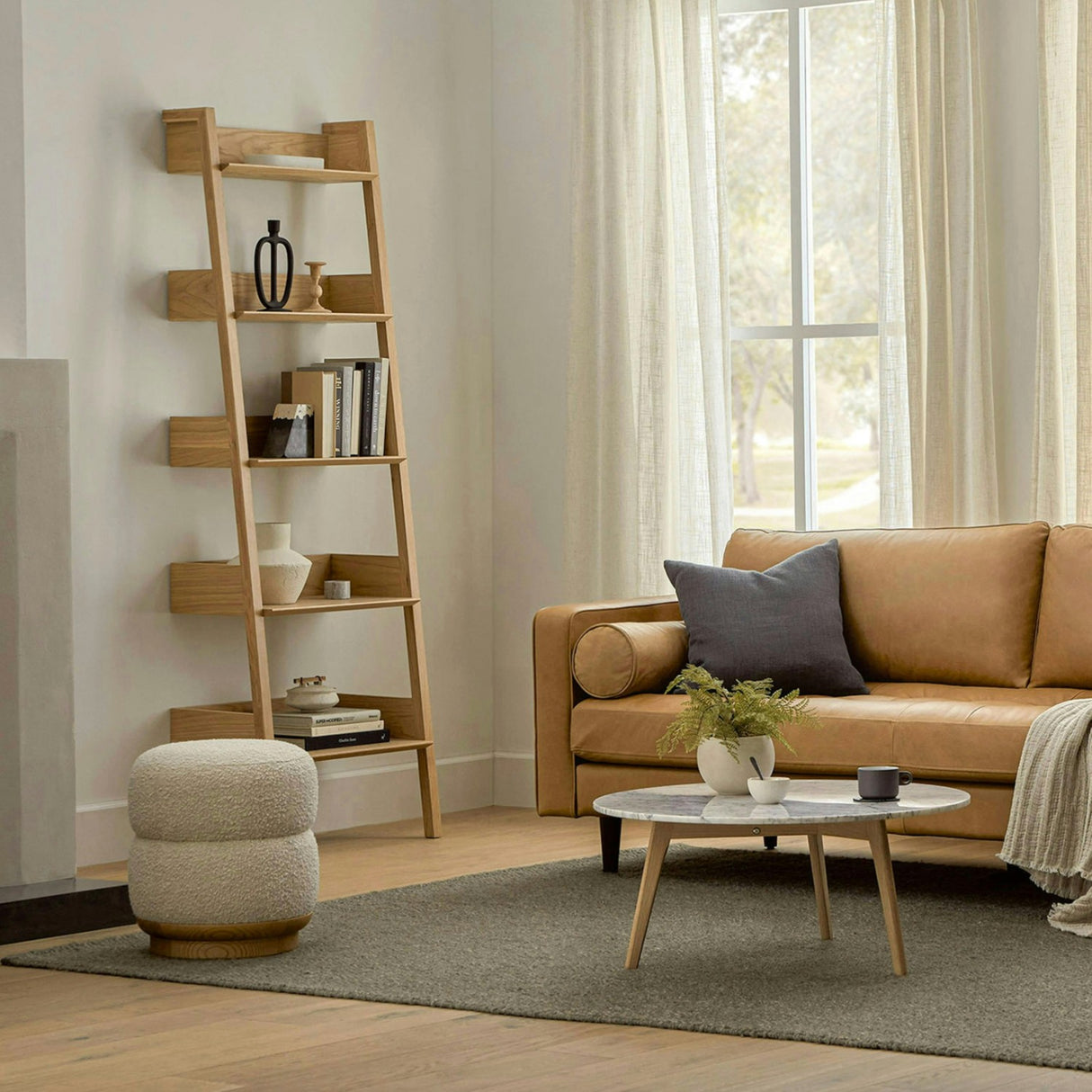 Narrow Shelving Unit (Natural Oak)