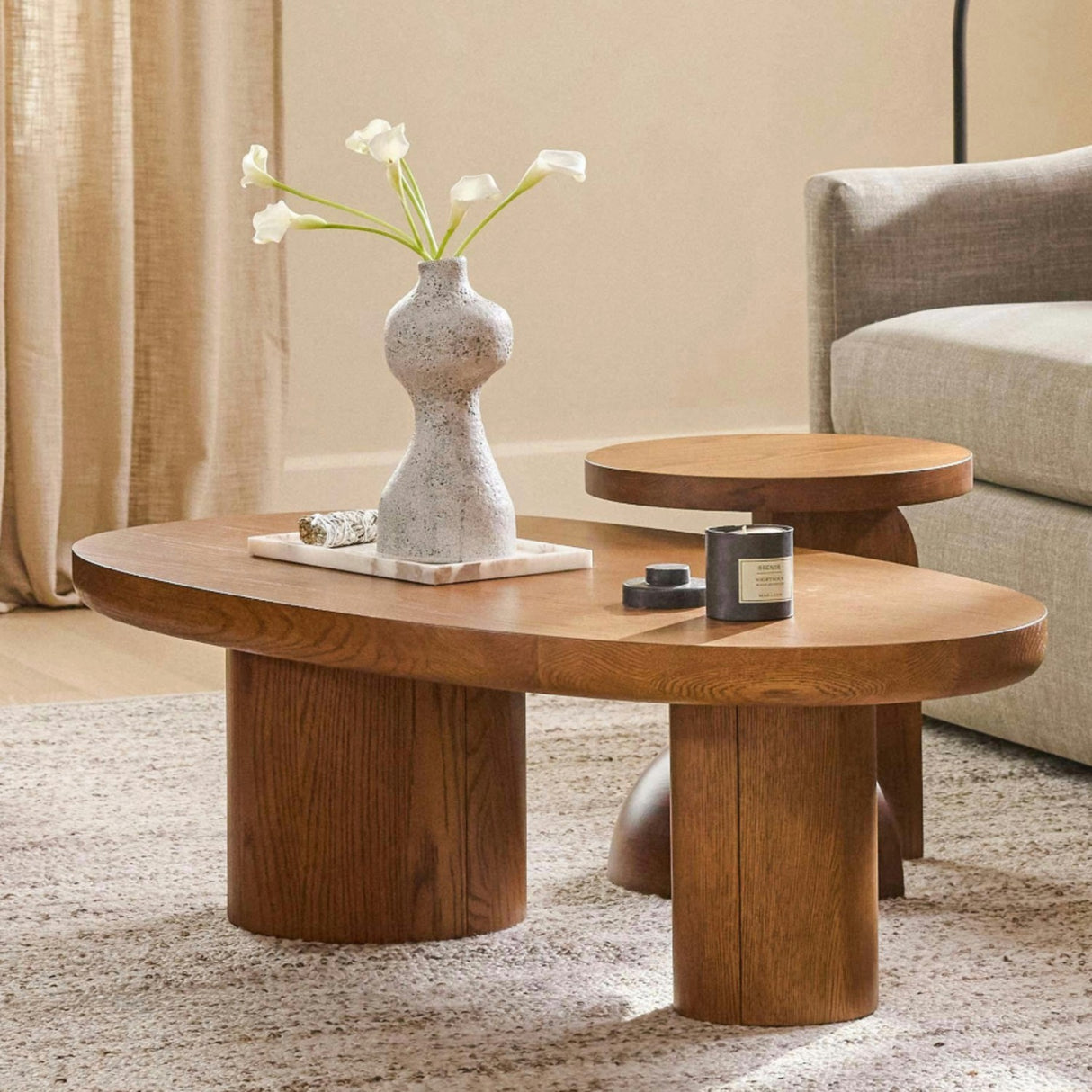 Smoked Oak MCM-Style Coffee Table