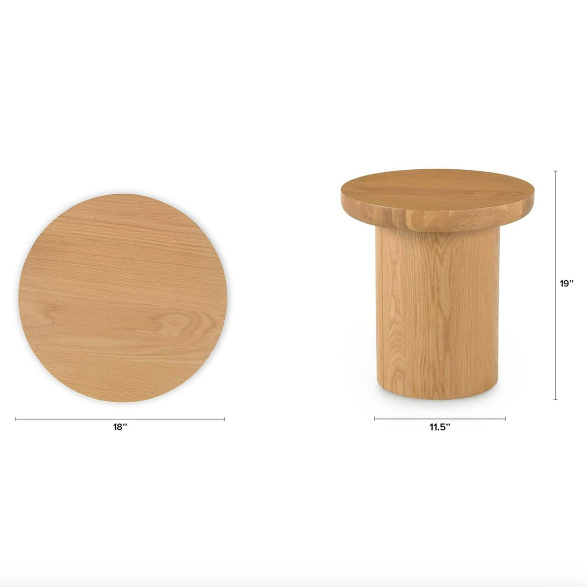 MCM-Style Side Table (Oak)