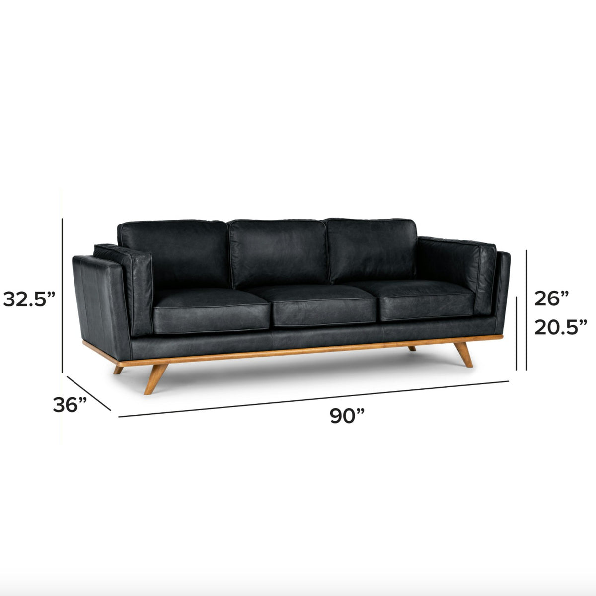 Genuine Leather MCM Sofa (Charme Black)