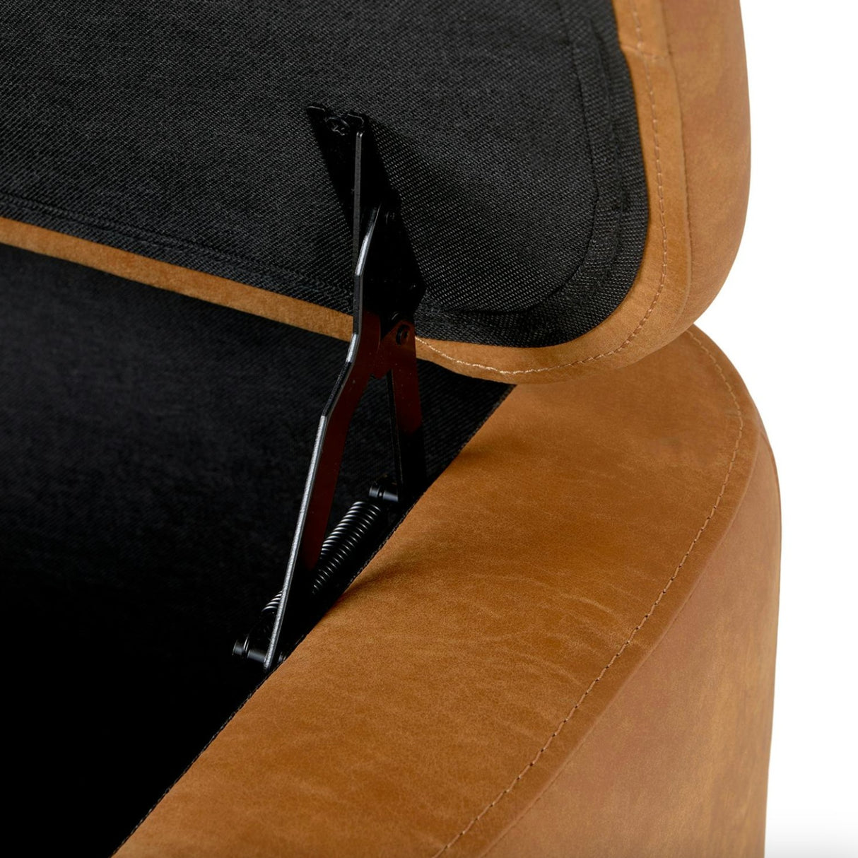 48" Rawhide Leather Storage Bench (Tan)