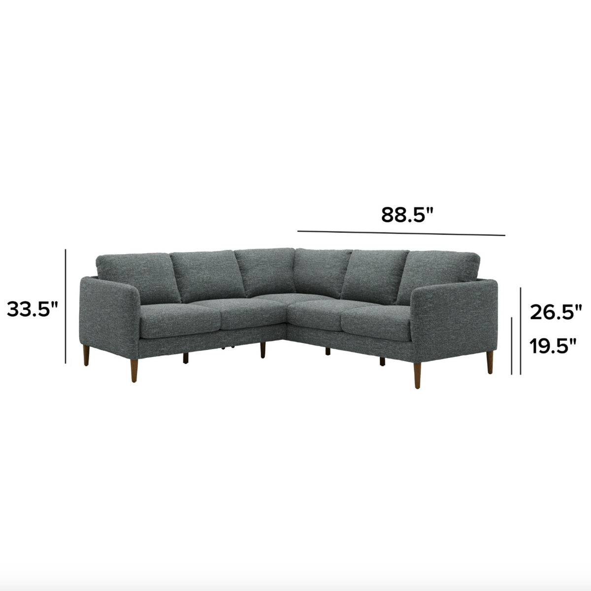 88.5" MCM Corner Sectional (Harbor Dark Gray)