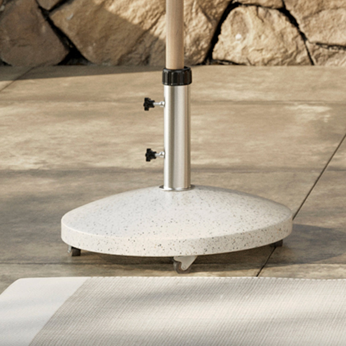 Wheeled Umbrella Base (White Terazzo)