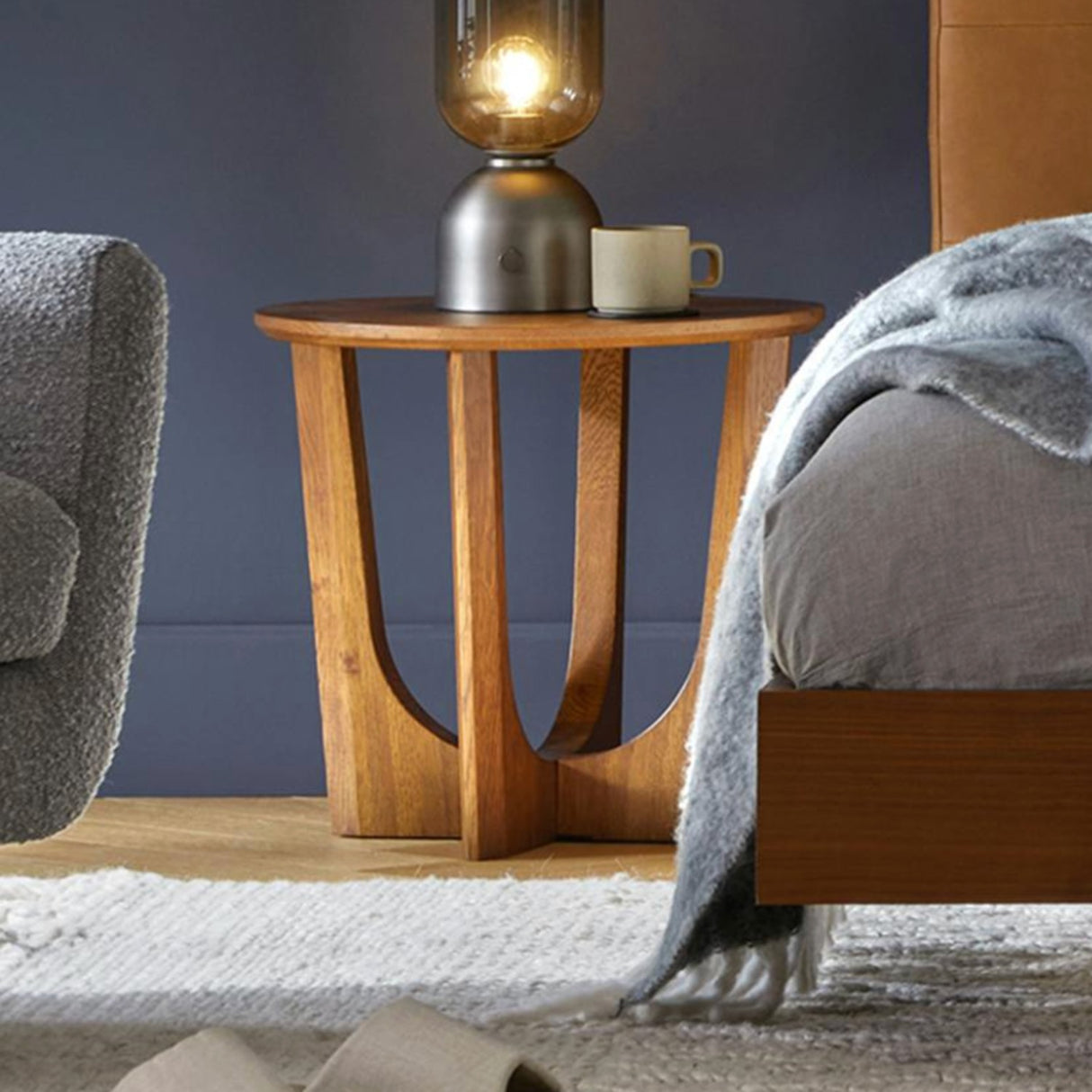 MCM-Style Smoked Oak Side Table