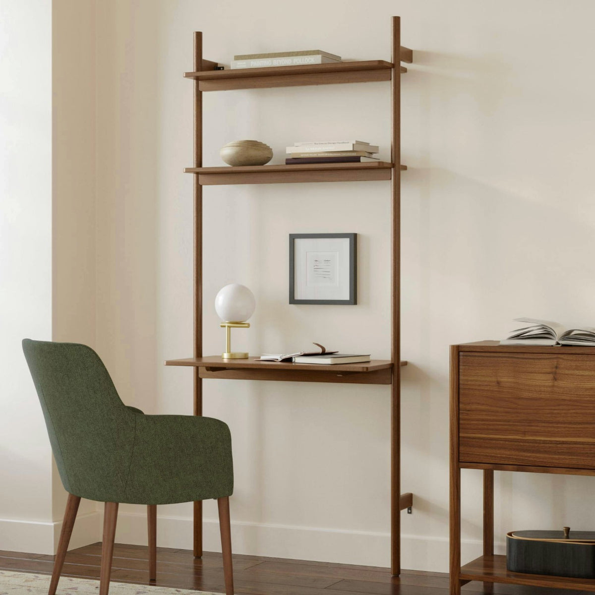 MCM-Style Wall Desk (Walnut)