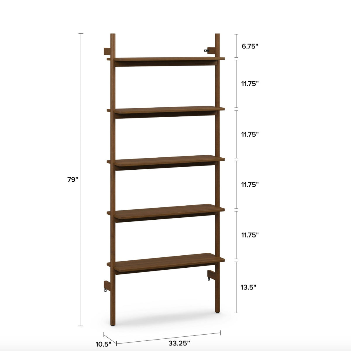 33.25" MCM Shelving Unit (Walnut)