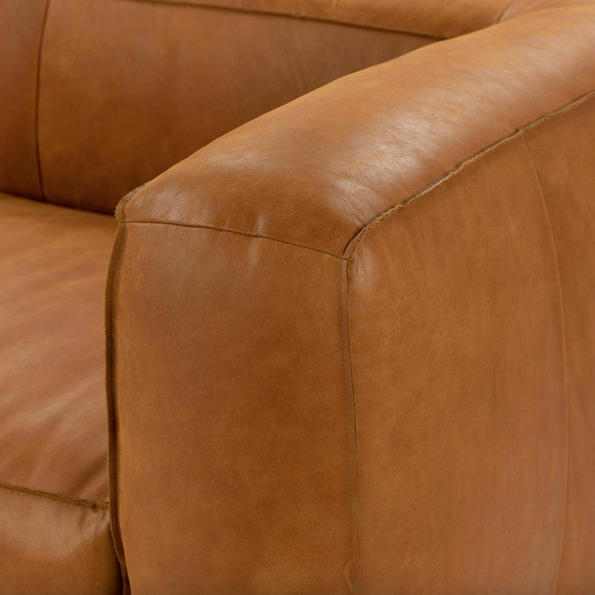 Genuine Leather MCM Sofa (Rawhide Tan)