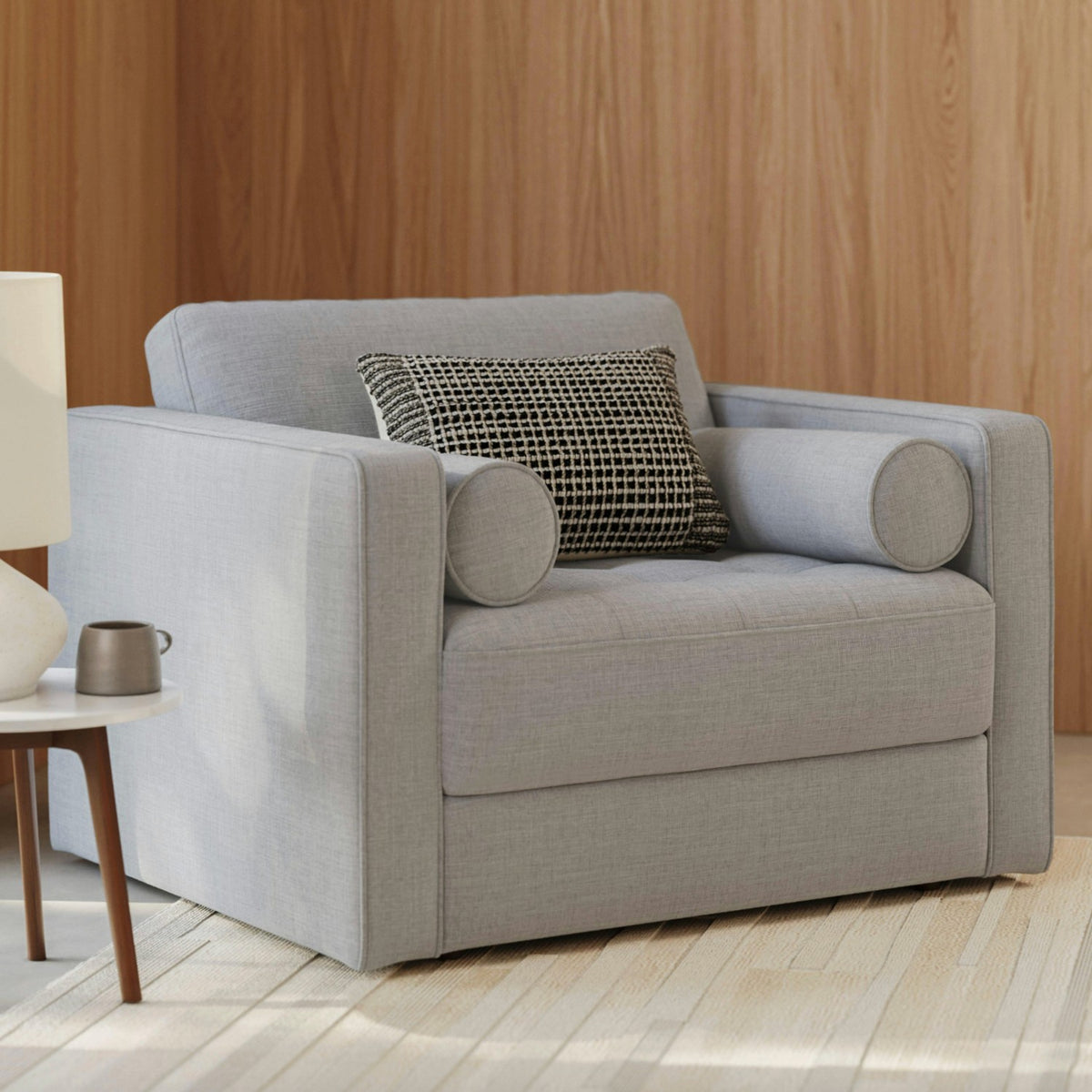 Tufted Sleeper Chair (Stone Gray)