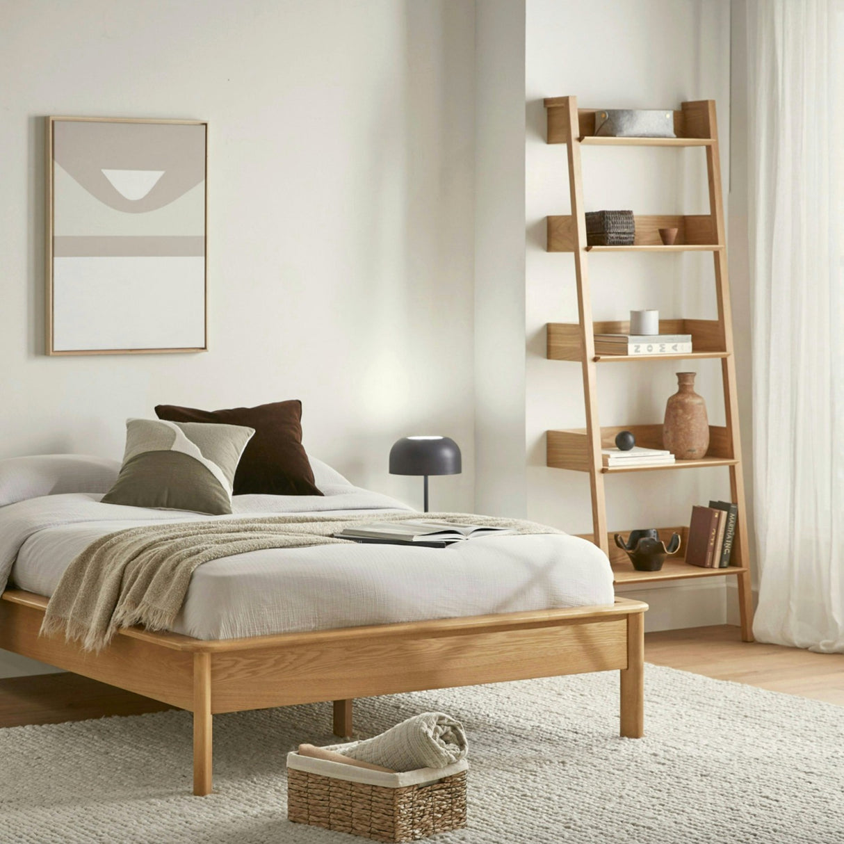 Narrow Shelving Unit (Natural Oak)