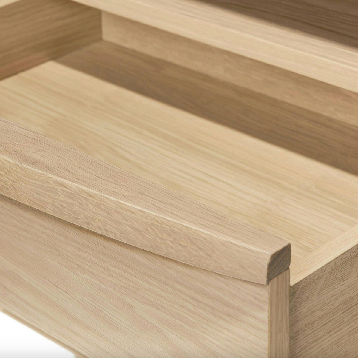 White Oak MCM-Style Nightstand (2-Drawer)