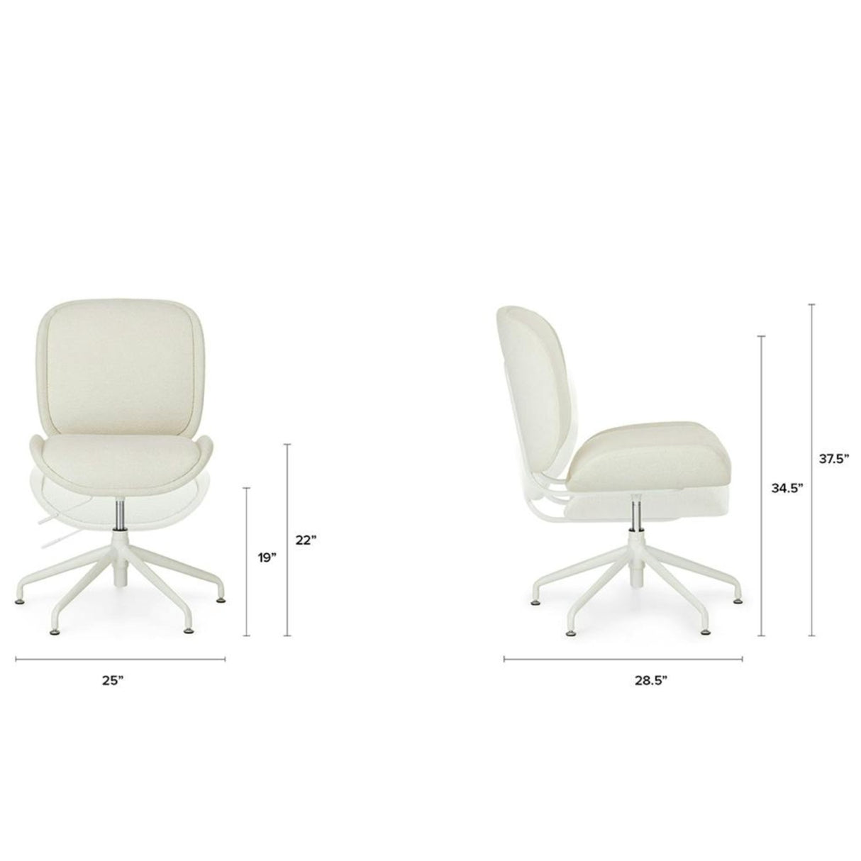 MCM-Style Office Chair (Ivory Bouclé)