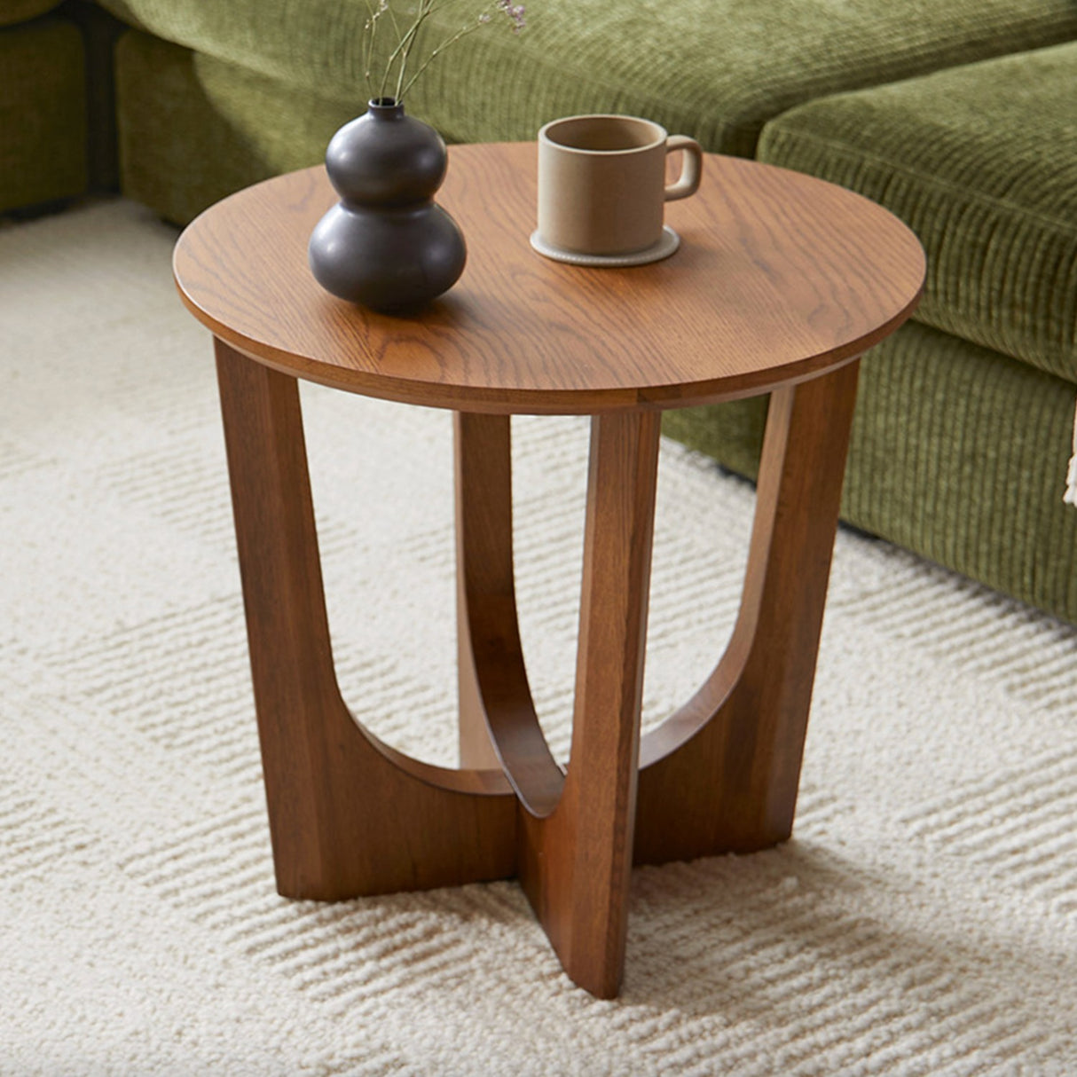 MCM-Style Smoked Oak Side Table