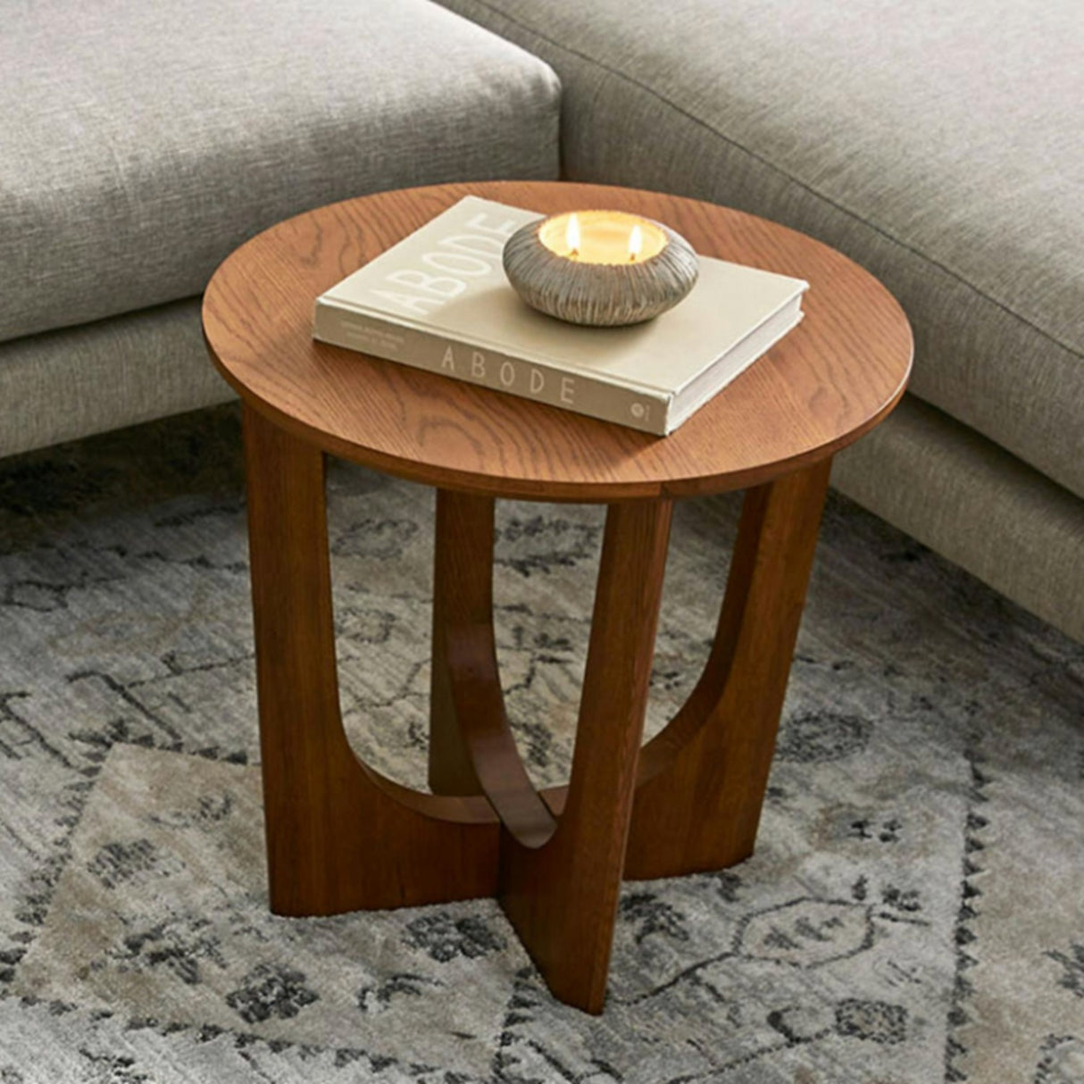 MCM-Style Smoked Oak Side Table
